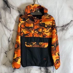 Rothco Vitriol Orange black and brown windbreaker hoodie